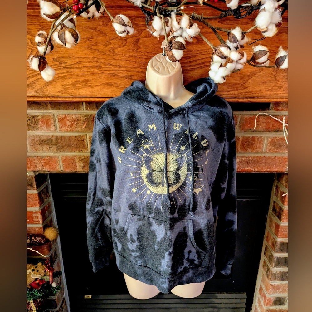 Dream Wild Gray Tie Dye Hoodie Women's Size Medium - Picture 1 of 2